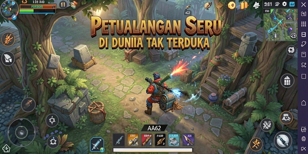 Screenshot menampilkan aksi seru dalam gameplay AA62 yang menegangkan.