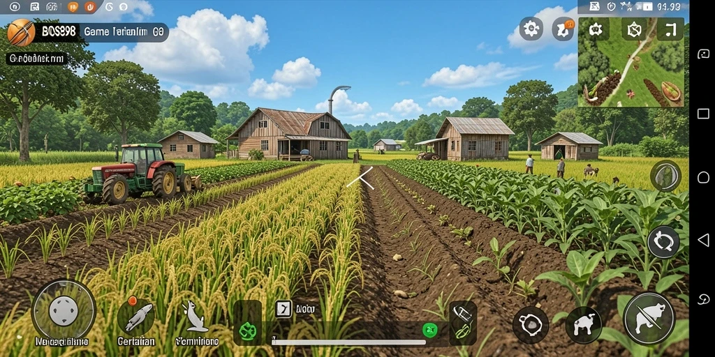 Tampilan gameplay menarik dari BOS898 di ladang pertanian.
