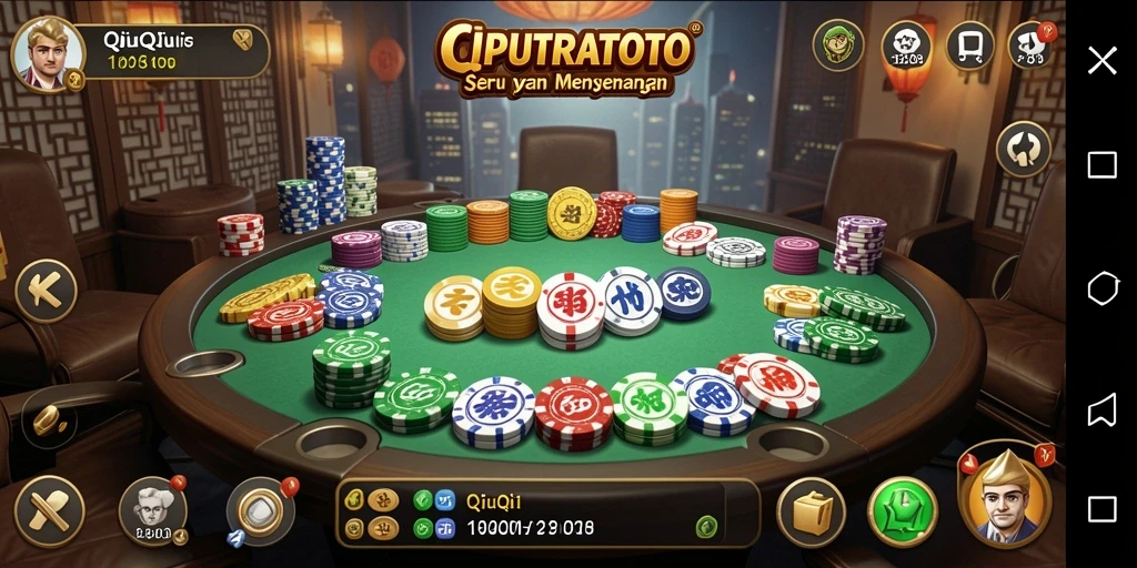 Screenshot menunjukkan gameplay QiuQiu yang menegangkan.