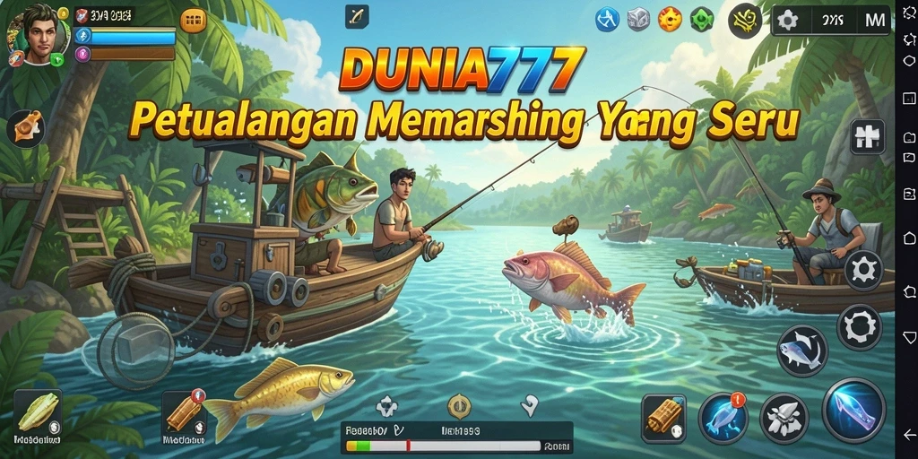 Tampilan gameplay DUNIA777 dengan aksi memancing yang seru dan menantang.
