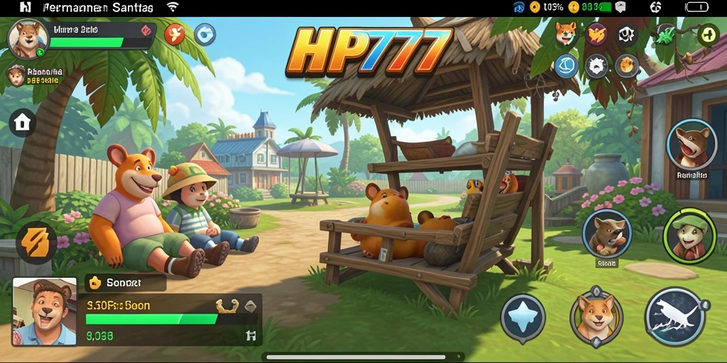 Tampilan gameplay HP777 yang menarik dan penuh warna.