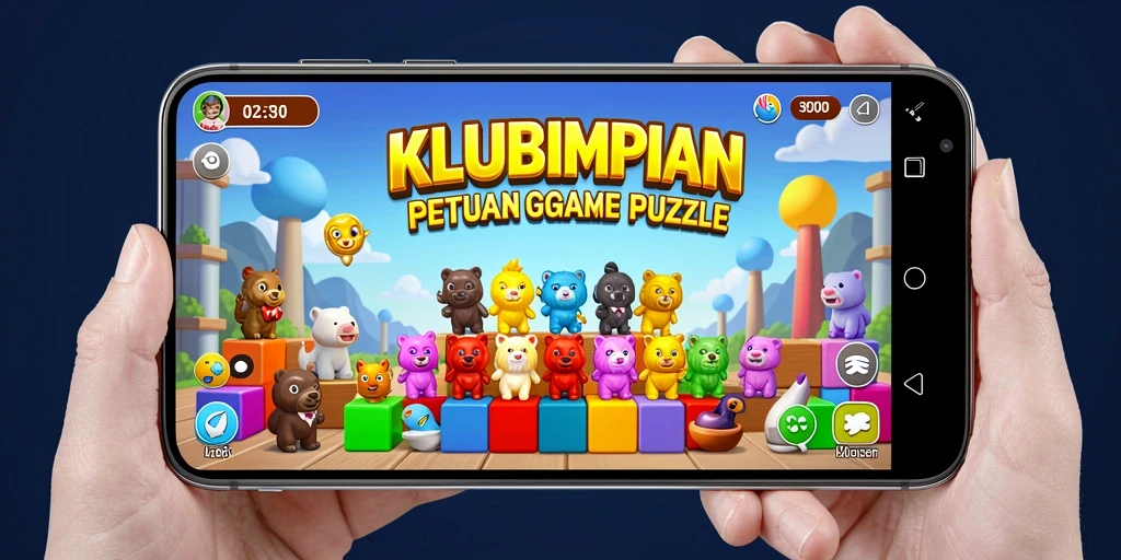 Tampilan gameplay KLUBIMPIAN yang menantang dan penuh warna.
