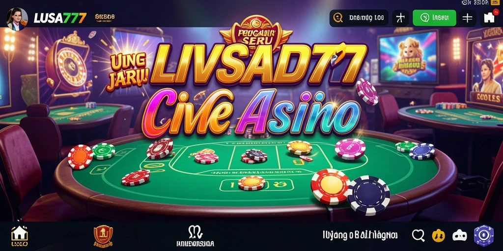 Gameplay seru LUSA777 menampilkan dealer live dan interaksi pemain.