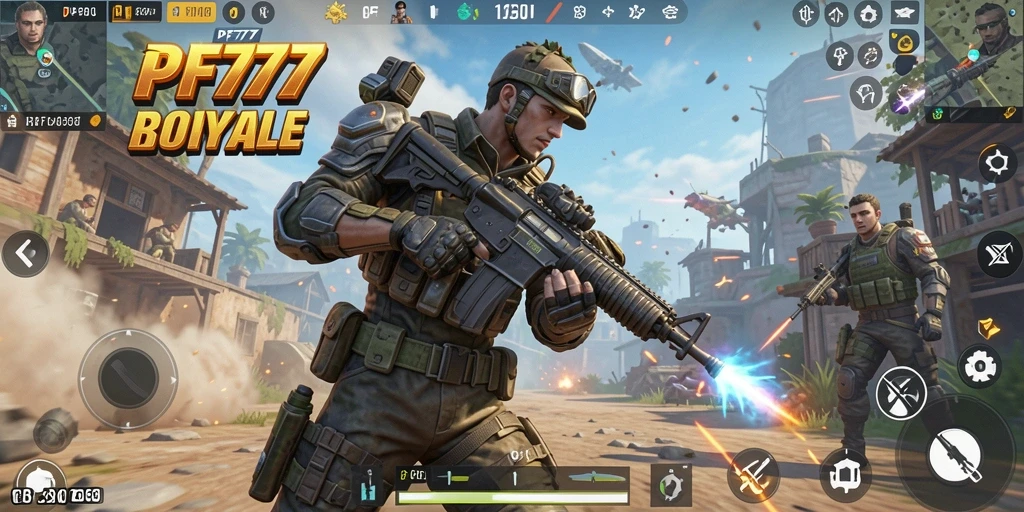 Tangkapan layar menampilkan aksi seru dalam permainan Battle Royale.