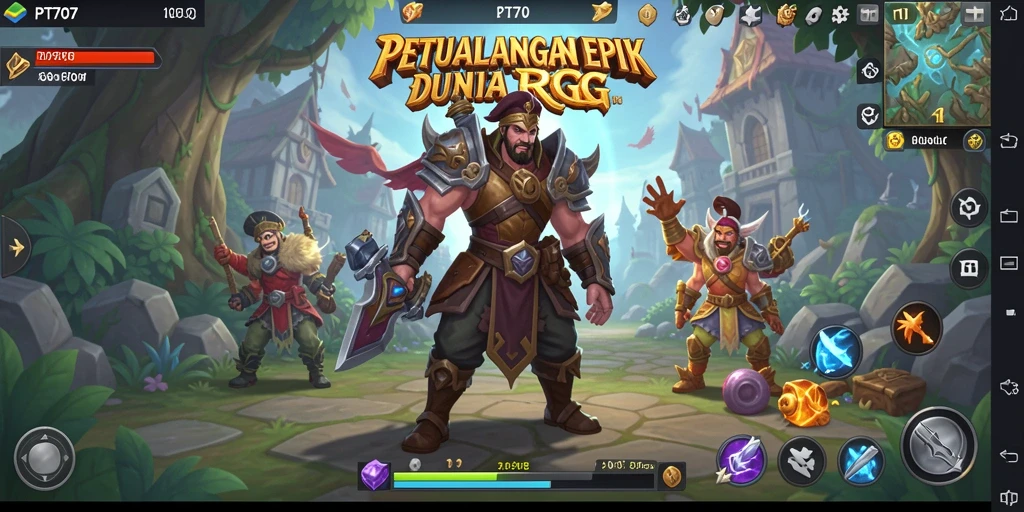 Tangkapan layar menampilkan aksi seru dalam permainan RPG PT707.