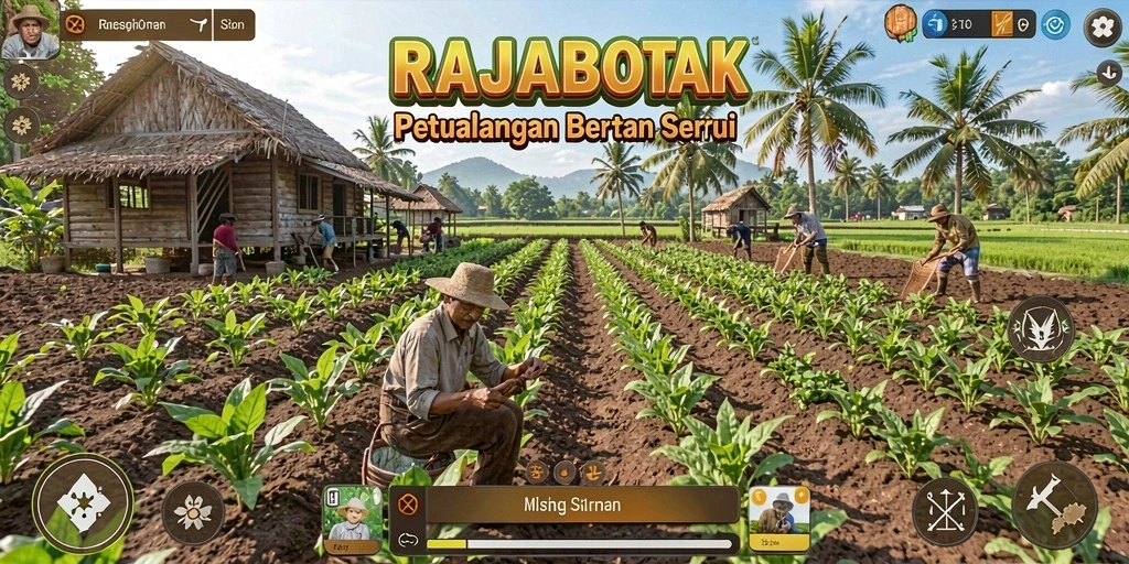 Screenshot yang menampilkan gameplay Farming di RAJABOTAK