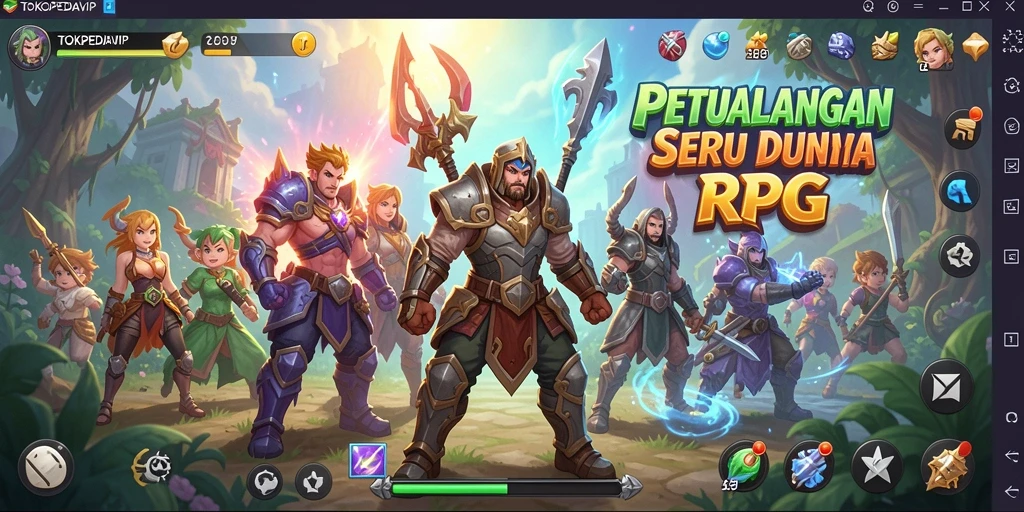 Tampilan gameplay RPG yang menegangkan di TOKOPEDIAVIP.