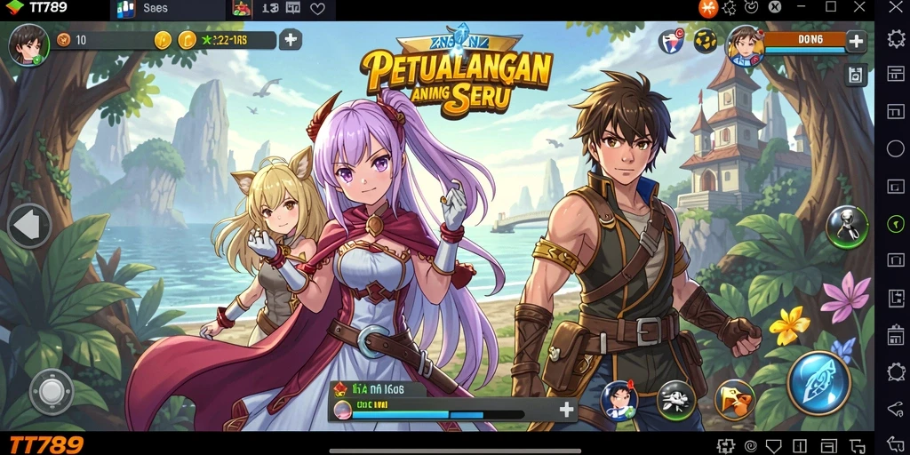 Tangkapan layar dari gameplay <strong>TT789</strong> yang menampilkan karakter Anime yang beraksi.